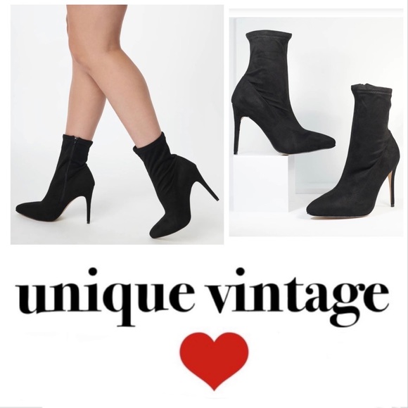 Unique Vintage Anne Michelle Suede Boots - Picture 1 of 4